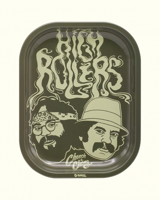 Cheech & Chong 'High Roller' Small Metal Rolling Tray - 14cm x 18cm