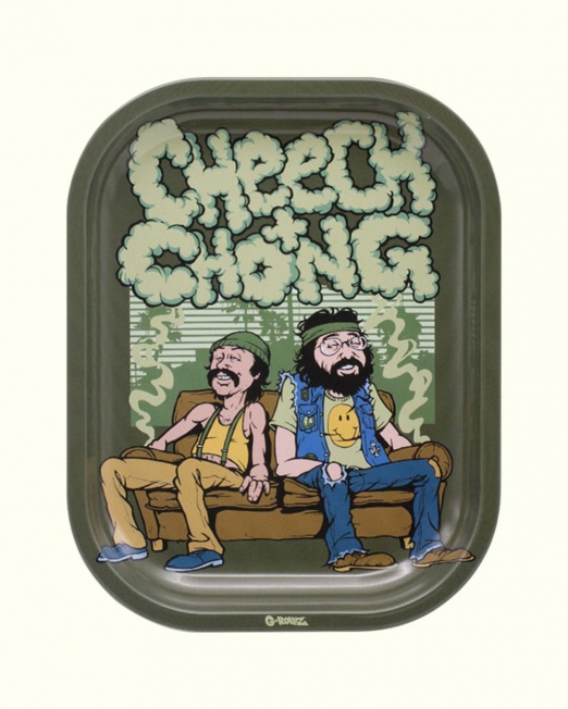 Cheech & Chong  'In Da Chair'  Small Metal Rolling Tray - 14cm x 18cm