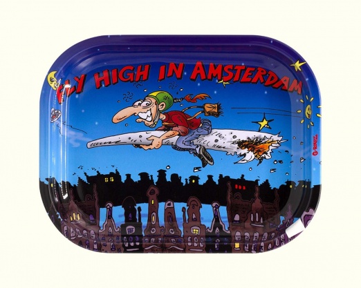 'Fly High' Small Metal Rolling Tray - 14cm x 18cm