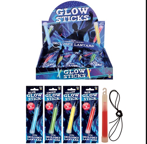 COLOURED GLOW STICKS- Pack of 12