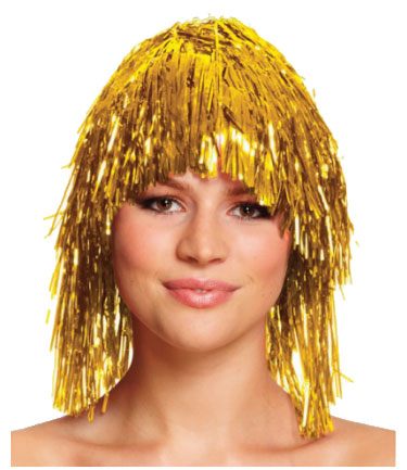 GOLD GLITTER WIG- Box of 6