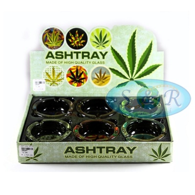 Leaf Design Glass Ashtrays